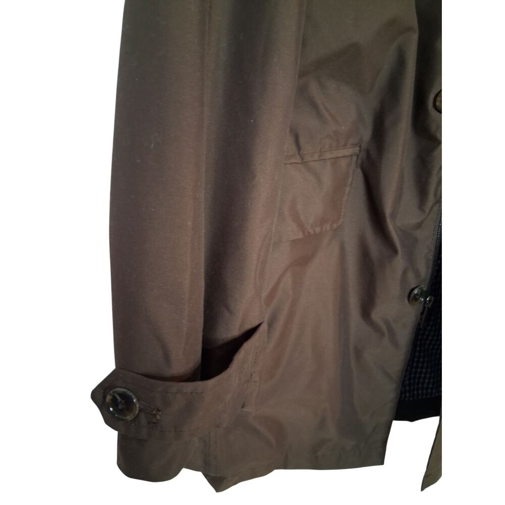 Lands' End Trench Coat Jacket Brown Vintage Large Excellent - Picture 3 of 8
